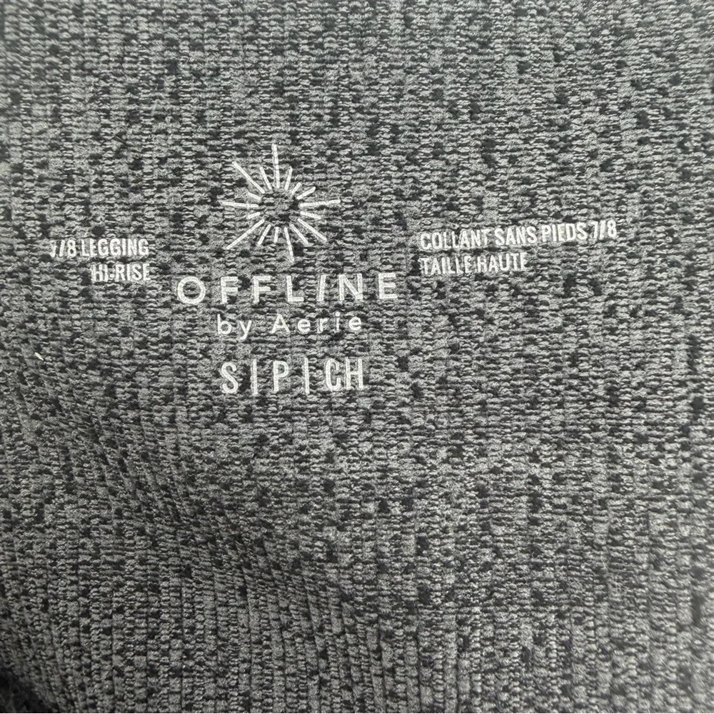 Offline‎ by Aerie 7/8 Hi Rise Leggings Small Black Pinstripe Stretch